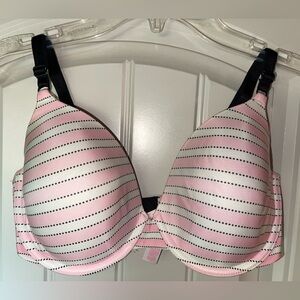 Victoria’s Secret pink/black/white bra, size 34 D